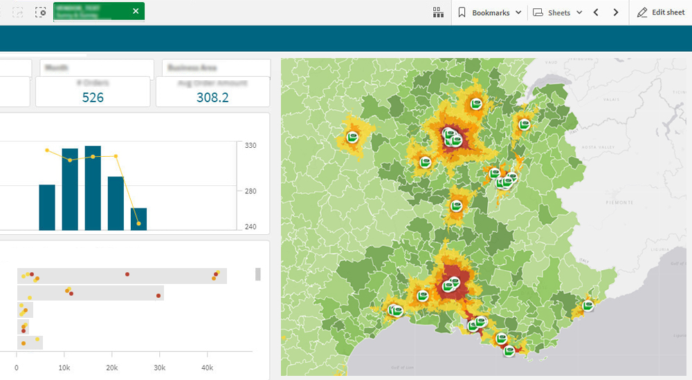 analyse de potentiel de marché par territoire avec Galigeo for Qlik Sense